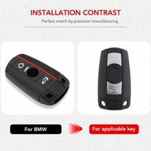 汽车遥控钥匙壳外壳适用于宝马E90 E60 E70 E87 3 5 6系M3 M5 X1 X5 X6 Z4 E71 E72 E88 E89 E91 E92配件 - 黑色 - 查看 5