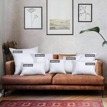 Bedding Throw Pillows (Set Of 4, White), 18 X 18 Inches Pillows Sofa, Bed And Couch Decorative Stuffer Pillow