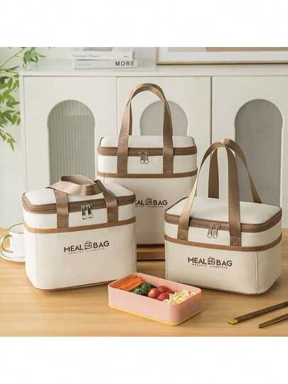 Lunch Box Bag For Office Workers, Student Carrying Rice Bag, Aluminum Foil Insulated Waterproof Meal Bag, Lunch Box Bag, Thickened Rice Carrying Bag,Back To School