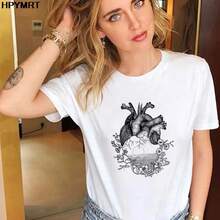 Women's T-Shirt Harajuku Vintage Abstract Printed T Shirt Woman Clothes Short Sleeve Graphic Tshirt Female Tops Short Sleeve Tee