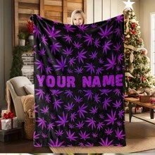 Manta de forro polar personalizada con hoja de arce púrpura decorativa. Manta suave y acogedora con estampado de hojas púrpuras, ideal para sofá, cama, coche, salón, dormitorio, baño y comedor. Es un regalo perfecto para él, ella, novio, novia, papá, mamá, familia, amigos, hijo, hija, para aniversarios, Día de la Madre, cumpleaños, San Valentín, graduación, Día del Padre, Día del Niño, bodas y calentamiento de hogar.