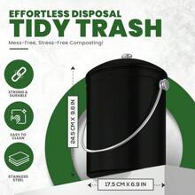 Utopia Kitchen Compost Bin For Kitchen Countertop - 1.3 Gallon Compost Bucket For Kitchen With Lid - Includes 1 Spare Charcoal Filter - Home And Kitchen Essentials - (Silver) - 黑色 - 查看 3