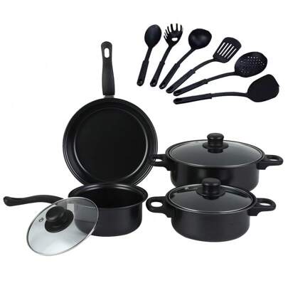 19pcs Heavy-Duty Pots And Pans Set Non Stick, Induction Hob Pans Set, Suitable For All Stoves, Kitchen Cookware Cooking Set With Frying Pans/Saucepans/Deep Frying Pan/Stock Pot