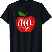 You Are The Apple Of My Eye Red Apple Tee T-Shirt - Black - View 1
