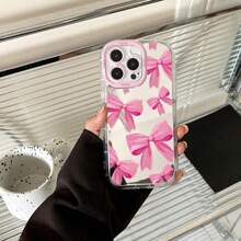 A Pink Bow Mirror Phone Protective Case Can Be Used As A Makeup Mirror Compatible With IPhone16/7/8/11/12/13/14/15/X/XR/Xs/Plus/Pro/Pro Max/SE2