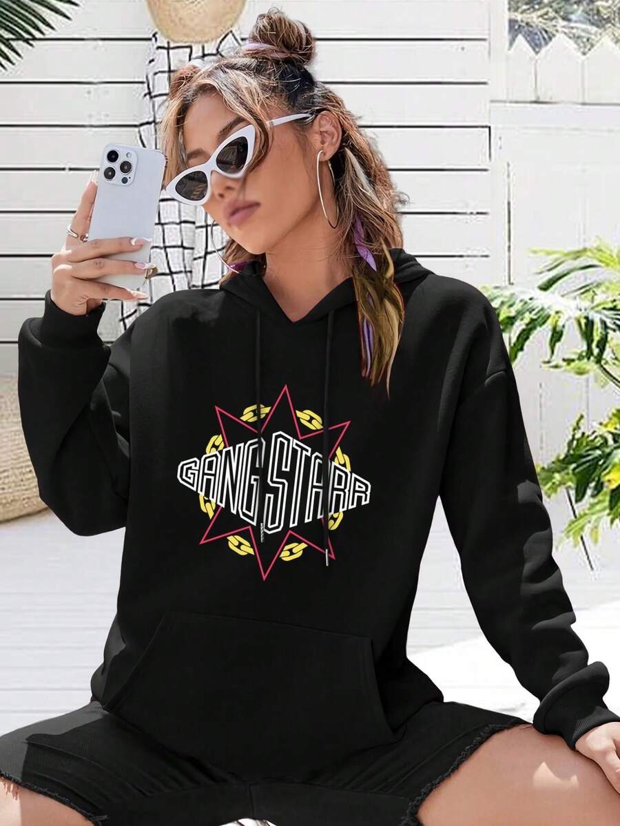 Women's Gang Starr Hoodies T-Shirts Hip Hop Apparel Classic Style - Black - View 1