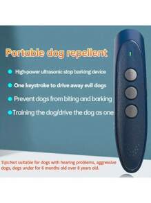 1 pieza Repelente de perros ultrasónico mini portátil, herramienta anti-ladridos, dispositivo de entrenamiento con LED para mascotas, repelente de perros por ultrasonidos