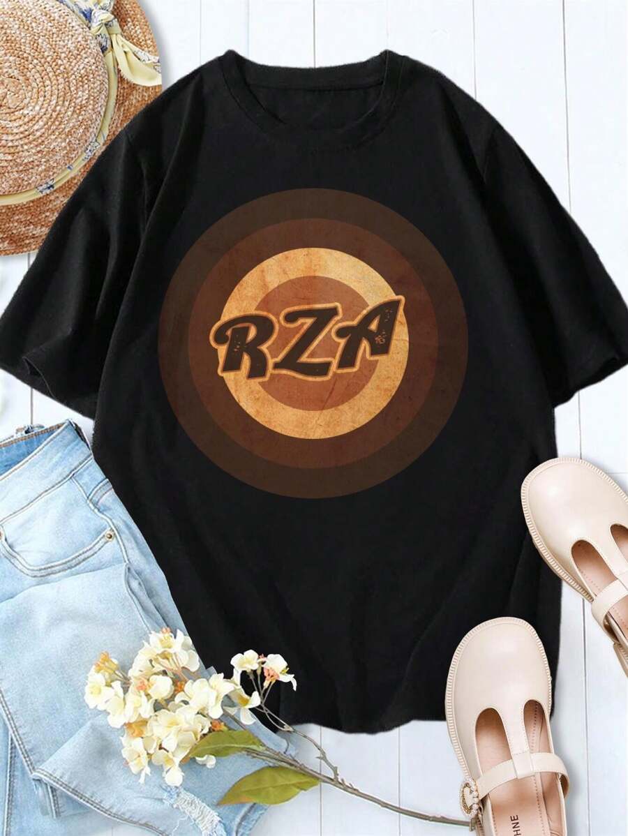 RZA Vintage T-Shirts for Women Retro Hip Hop Tees Classic Rap Shirts Grunge Style - Negro - Ver 1