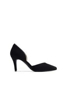 Women's Stiletto High Heel D'Orsay Slip On Pumps Closed Toe Elegant Comfortable Dress Shoes For Work Office Daily - 黑色絨面革 - 查看 5