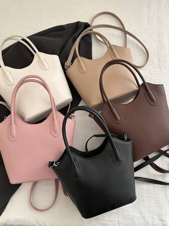 1pc New Girls' Handbag With Simple Solid Pu Material. Zip Closure For Easy Use. Fashionable And Easy To Match With Different Outfits For Daily Wear. Exquisite And High-End Design For Travel, Vacation, Parties, And Valentine's Day Gifts