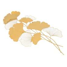 YUNRUX Feuille de Ginkgo à suspendre au mur, décoration murale en métal, art mural moderne, paysage créatif, décoration murale, feuilles de ginkgo en métal, image décorative, décoration d'image en métal