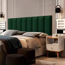 Headboard For Double Bed 60x20 Upholstered Modular Kit 7 Pieces Double-Sided Fixation - Green - View 3