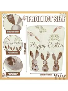 1/4/6 piezas Fundas de silla con estampado de conejo de Pascua, material de felpa corta elástica, decoración del hogar y fiesta festiva