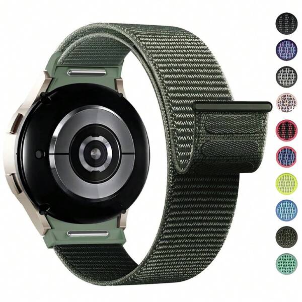 Pulseira de Náilon Sem Espaço para Sam Sung Galaxy Watch 7/6/4/Classic/5 Pro 44mm 40mm 43mm 47mm 42mm 46mm, Pulseira de Anel de Náilon Compatível com Galaxy Watch 7 20mm, Acessórios de Pulseira de Relógio, Mulheres e Homens
