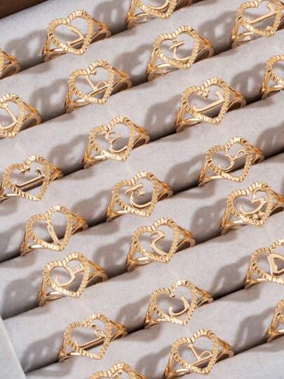 1 pièce Bague personnalisée avec lettre arabe pour enfants, cadeau personnalisé exquis (Remarque : En raison de différents lots de production, il peut y avoir de légères différences de couleur ; de plus, en raison de l'influence de l'éclairage et des angles de prise de vue, le produit réel peut avoir de légères différences de couleur par rapport à l'image.)