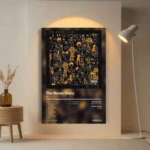 Framed 1pc JID "The Never Story" Album Art Print - Hip Hop Canvas Wall Art, Rapper Poster, Ideal For Bedroom & Living Room Decor, Music Wall Decor