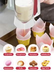 Pancake Batter Dispenser With Measurement Markings, Baking Tool For Precise Portion Control Of Pancakes, Cupcakes, Waffles And Cakes, Kitchen Measuring Dispenser