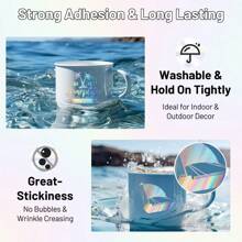 Holographic Silver Thermal Self-Adhesive Continuous Paper Rolls, 50mmx3.5m/Roll, Compatible With C9/X5/X6/T02/M02 Mini Portable Thermal Printers,Laser Effect Printing,School Supplies,Back To School