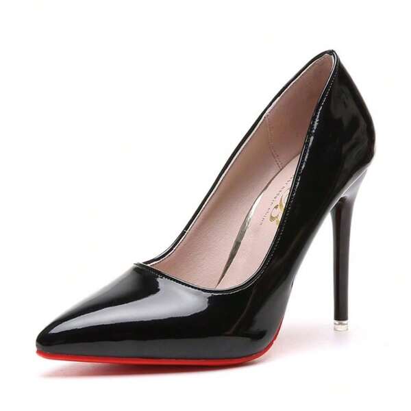 Le nuove scarpe da donna primaverili e autunnali in Europa e negli Stati Uniti hanno il vento a punta, in pelle verniciata, con la bocca superficiale, e scarpe col tacco alto alla moda femminile