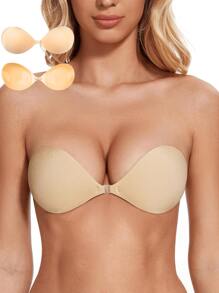 YIYANG Invisible Bra With Adhesive Bra (Optional Two Styles Storage Box), Reusable Invisible Self-Adhesive Bra, No Straps, Suitable For Evening Gowns, Wedding Dresses And Sleeveless Swimsuits - Multicolor - View 4