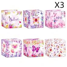 6/12/18pcs Butterfly Themed Decorative Paper Boxes, Suitable For Festivals, Candy, Snacks, Gift Packaging, Party Supplies, Small Gift Boxes, Simple, Bow, Jewelry Boxes, Holiday Gifts, Home Decor, Office Decor, Suitable For Various Holiday Parties, Gifts For Teachers, Classmates, Friends, Girlfriends, Small Gifts
