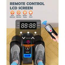 Under Desk Elliptical Machine Ellipse Leg Exerciser For Senior, 12 Adjustable Speeds Quiet And Portable Seated Pedal Exerciser For Training With Remote Control - Blue - View 3