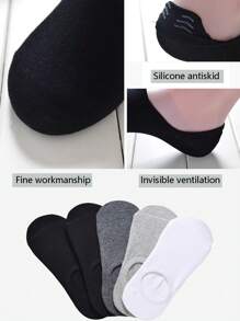 4 Pairs Men's Short Socks, Low-Cut Invisible Socks, Breathable & Moisture-Wicking, Anti-Odor, Designed For Sports, Casual, Home & Business, Suitable For All Seasons