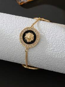 1pc Unique Creative Lion Head Design Men's Pendant Bracelet