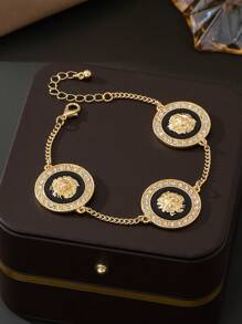 1pc Unique Creative Lion Head Design Men's Pendant Bracelet