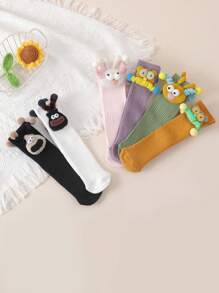 1 par de calcetines de tripulación graciosos y de dibujos animados, calcetines novedosos y lindos para estudiantes y familias, adecuados para primavera/otoño