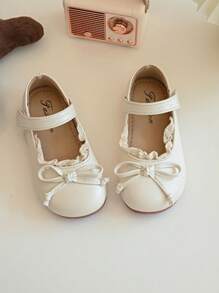 Nature Style Girls Casual Leather Shoes, 2025 Spring Autumn New Children Princess Soft Bottom Loafers - Beige - View 3