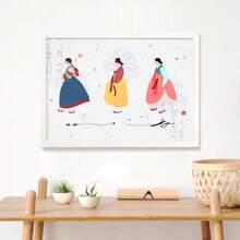 1 件/3 件 Wall Arts Poster 现代韩国海报帆布画亚洲韩国文化风景艺术客厅卧室家居咖啡厅装饰墙画，帆布艺术，高品质，无框/有框 - 彩色 - 查看 6