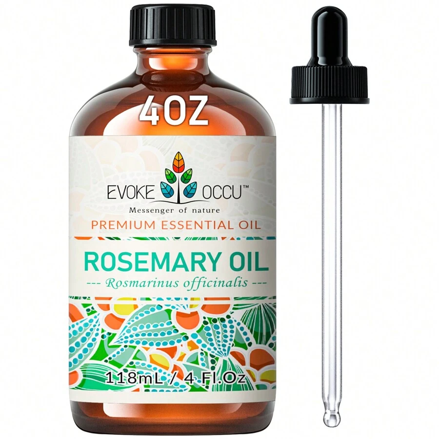 EVOKE OCCU Rosemary Oil, 118ML/4 Fl. Oz. Pure Rosemary Essential Oil For Hair Care, Nourish Scalp, Skin Care, Bath, Relaxation, Diffuser, Massage - Rosemary - View 1