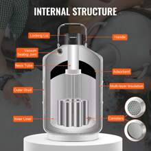 Liquid Nitrogen Tank, 3-20 L Aluminum Alloy Liquid Nitrogen Container, LN2 Tank Dewar With 6 Canisters And Carry Bag With Straps, Cryogenic Tank For Beauty Industry, Seminal Fluid Preservation, Scientific - 3 L - View 4