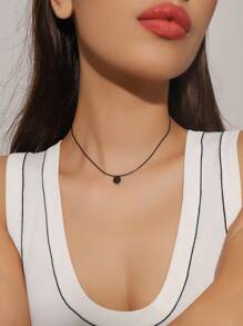 1 Peça Colar Gargantilha com Zircônia Cúbica e Cristal Transparente para Mulheres/Meninas, Colar de Zircônia em Estilo Universitário Simples para Uso Diário, Adequado como Presente do Dia das Mães/Amigos
