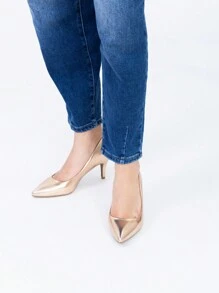 女士简约时尚高跟鞋，休闲日常时尚高跟鞋 - 香檳色 - 查看 5