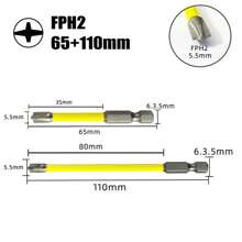 65mm 110mm Magnetic Special Slotted Cross Screwdriver Bit Switch Electrician FPH2 For Socket Switch Hand Tools - Yellow - View 2