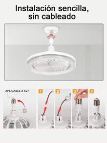 Portable LED Ceiling Fan Lamp, Home Energy-Saving Integrated Fan Light, Three-Color Light Fan With Smart Remote Control, Ceiling Fan Light, Remote Control, Modern Fan Light, Suitable For Living Room, Dining Room, Bedroom, Office - White - View 4