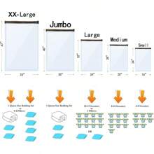 GONGSHI Vacuum Storage Bags (3 X Jumbo, 3 X Large, 3 X Medium, 3 X Small), Space Saver Sealer Compression Bags With Travel Hand Pump