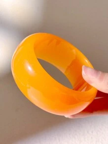 1 件时尚女士树脂手镯，非圆形和非方形，适合作为送给朋友和家人的礼物 - 橘色 - 查看 13