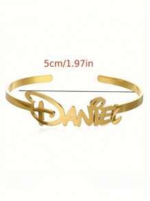 1 Pc Personalized Custom Name Bracelet, Stainless Steel Jewelry Wedding Gift Personalized Creative Simple DIY Letter Name Bracelet, Exquisite, Personalized, Suitable For Friends' Birthdays, Daily Wear, Prom, Mother's Day, Valentine's Day, Graduation Ceremony, Wedding Valentine's Day, Very Memorable
