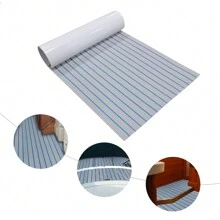 YUNRUX Alfombra para suelo de yate y barco de espuma de teca EVA de 95 "x 35", alfombra para cubierta, alfombra antideslizante autoadhesiva, alfombrilla para suelo de yate y barco de espuma EVA, alfombra para cubierta de teca