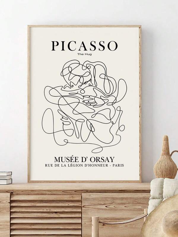 Picasso-Inspired Minimalist Line Art Poster - Frameless Canvas Wall Decor For Living Room, Bedroom, Dining Area Gifts Birthday Graduation
