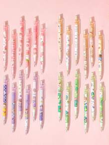 7 pezzi/1 set Matita automatica da 0,5 mm con gomma senza ricarica, stile carino, strumento di scrittura per studenti, bambini, scuola, ufficio, strumento di scrittura per insegnamento (stile casuale), stagione di ritorno a scuola, stagione di inizio scuola