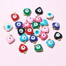 10-20 件 9x8 毫米珐琅邪眼心形吊坠不锈钢 DIY 珠宝制作配件手链耳环 - heart - 查看 2