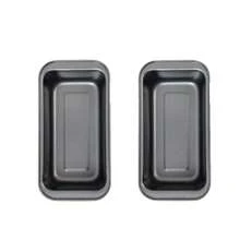 1PC/2/4pcs 小面包盘用于烘烤面包，碳钢迷你面包盘用于自制面包，烤盘锡家庭布朗尼和磅蛋糕，非常适合夏季烘焙，灰色，免费硅胶刷：颜色随机。