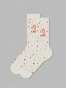 1 par de calcetines con diseño de signos del zodíaco para mujer, calcetines blancos, calcetines negros, calcetines hasta el tobillo, calcetines artísticos, calcetines deportivos, calcetines de moda, calcetines para niñas, calcetines tipo crew, calcetines sencillos, calcetines casuales, aptos para uso diario