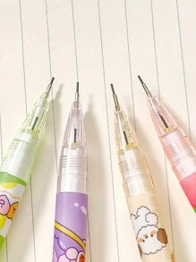 7 pezzi/1 set Matita automatica da 0,5 mm con gomma senza ricarica, stile carino, strumento di scrittura per studenti, bambini, scuola, ufficio, strumento di scrittura per insegnamento (stile casuale), stagione di ritorno a scuola, stagione di inizio scuola