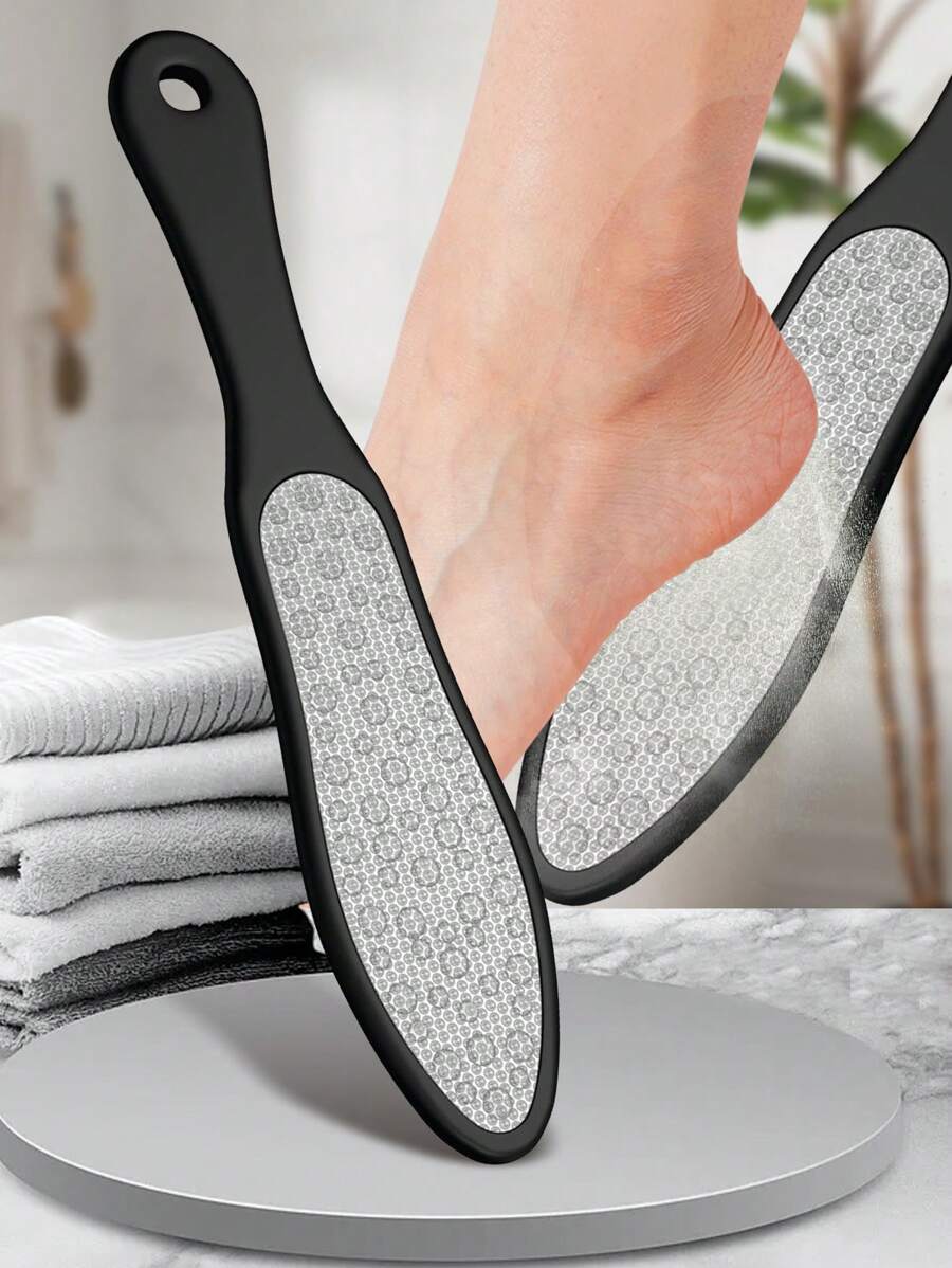 ANDVICTORY 1pc Double Sided Pedicure Tool Professional Foot File Callus Remover Rasp Scrubber For Dead Skin Heel Used On Wet And Dry Feet - Black - View 1