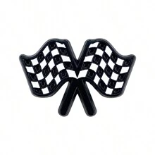 1pc/2pcs Universal Mini Exquisite Cute Racing Car & Racing Flag Cartoon Enamel Brooch, Special Lapel Pin, Suitable As Gift For Friends, Collectors Of Racing Fans, Checkered Street Casual Zinc Alloy Cartoon Brooch, All Season - Multicolor - View 10